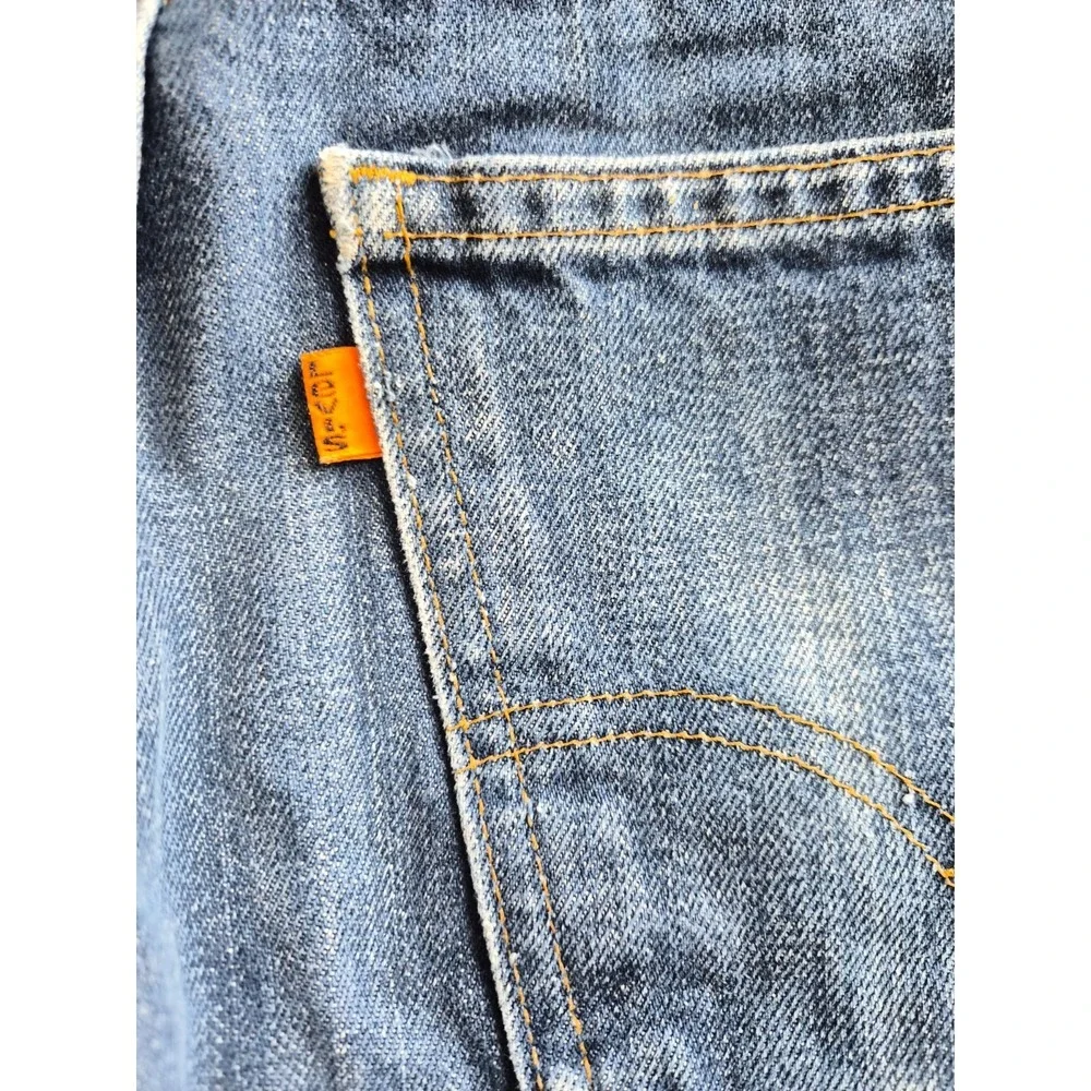 Vintage Levi's Orange Tab Jeans Womens 34x28 Blue Denim Medium Wash Bootcut Leg